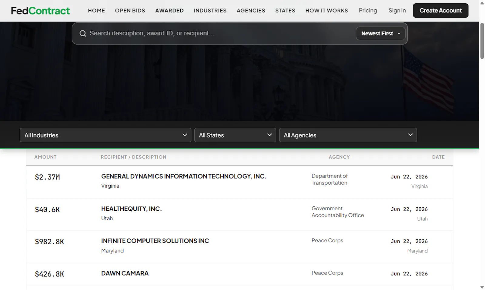 FedContract screenshot 2