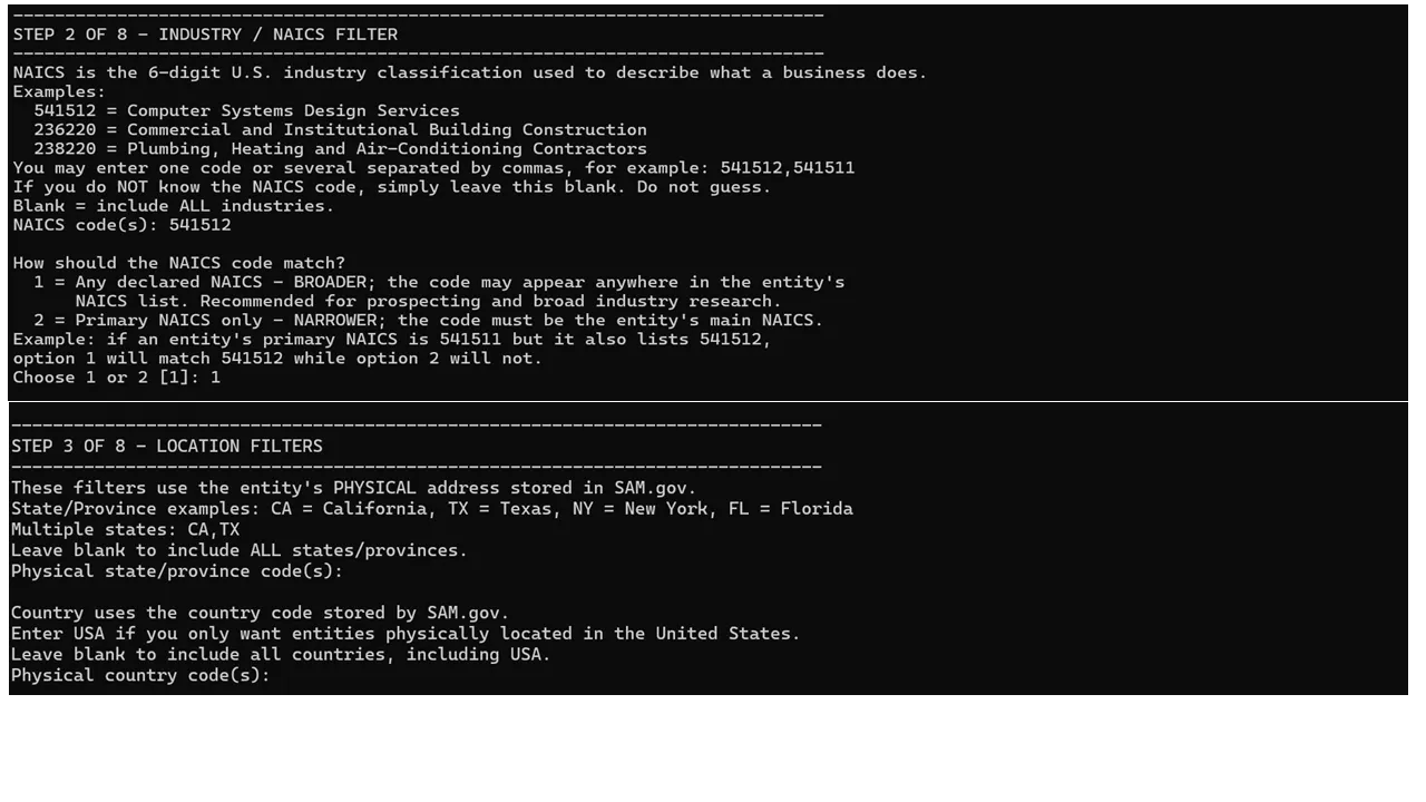 SAM.gov Contractor Database Compiler gallery image
