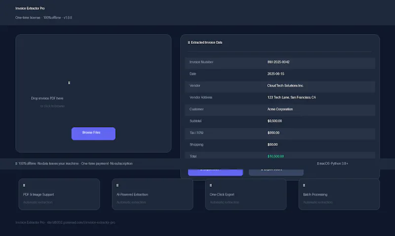 Invoice Extractor Pro screenshot 1