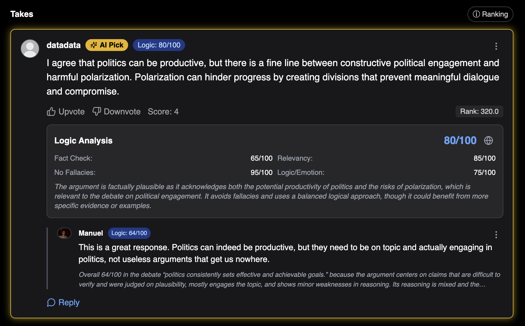 Tilt (tilt.vote) - Screenshot 2 showing product features and functionality