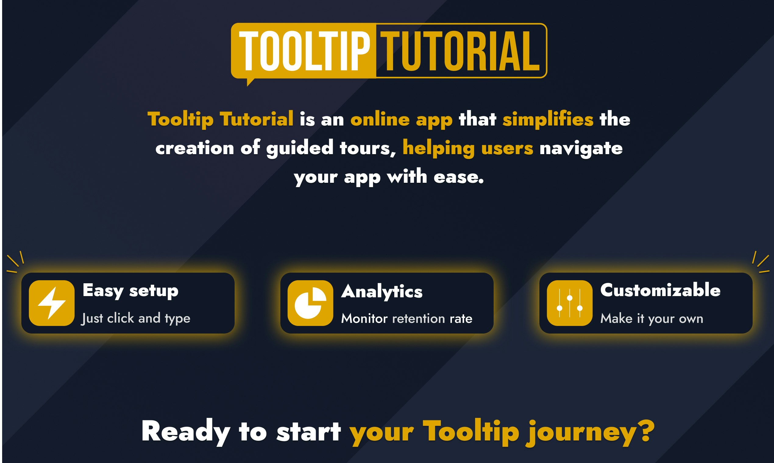 startuptile Tooltip Tutorial-Onboarding tutorials in a few clicks