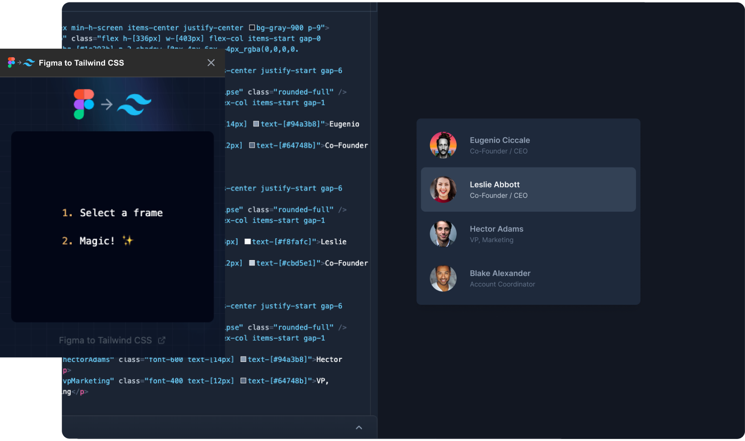 Figma tot CSS van de staartwind - Convert Figma -ontwerpen in Tailwind CSS -code in 1 klik media 3