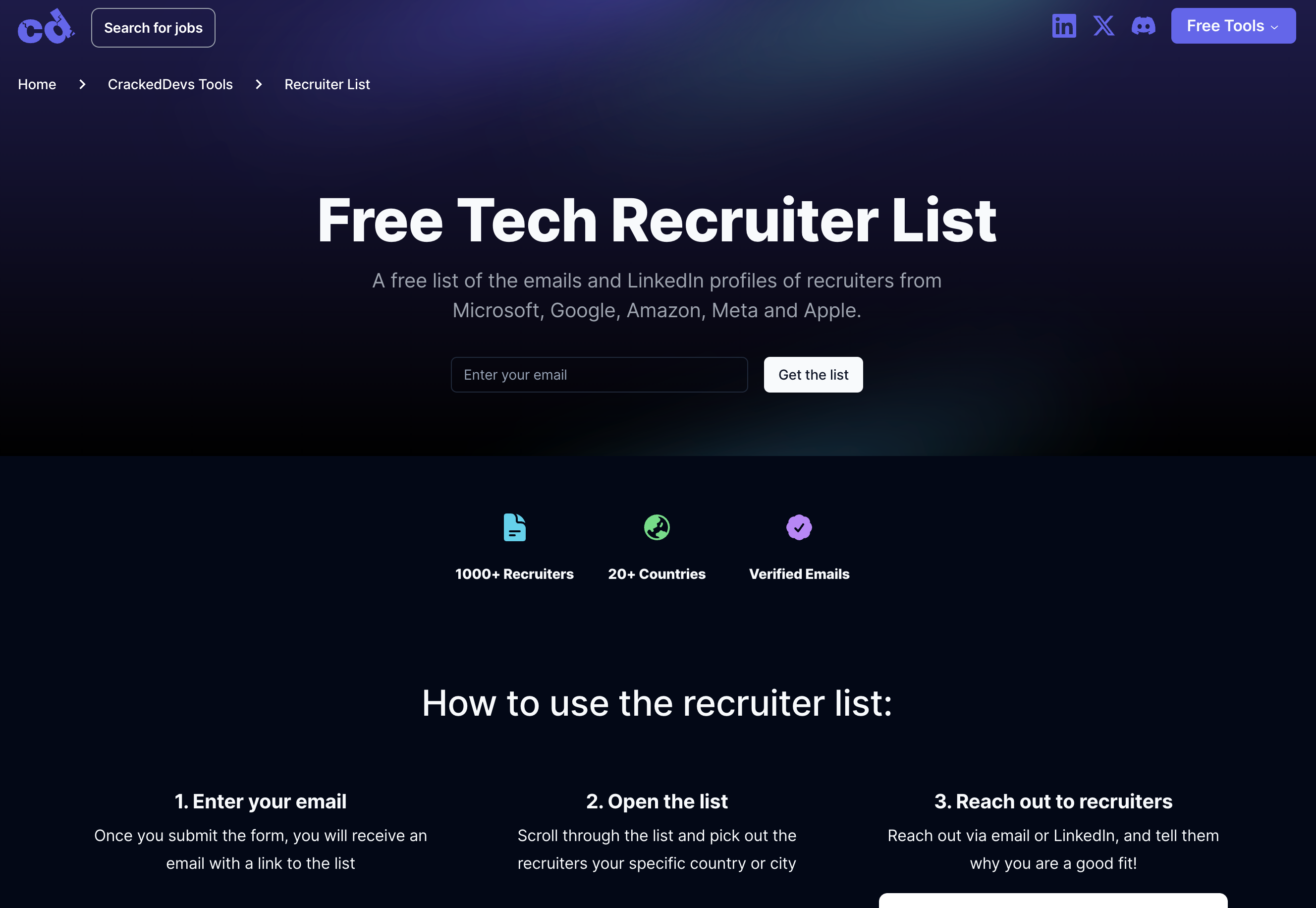 Média Liste des recruteurs technologiques gratuits 2