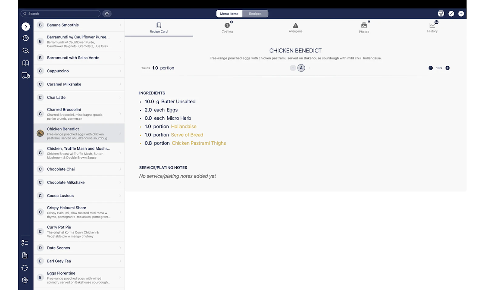 Plate Pro: Recipe & Food Costs screenshot 1