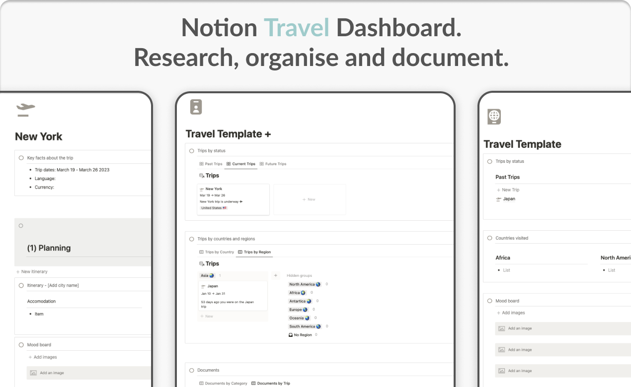 Notion Travel Dashboard media 1