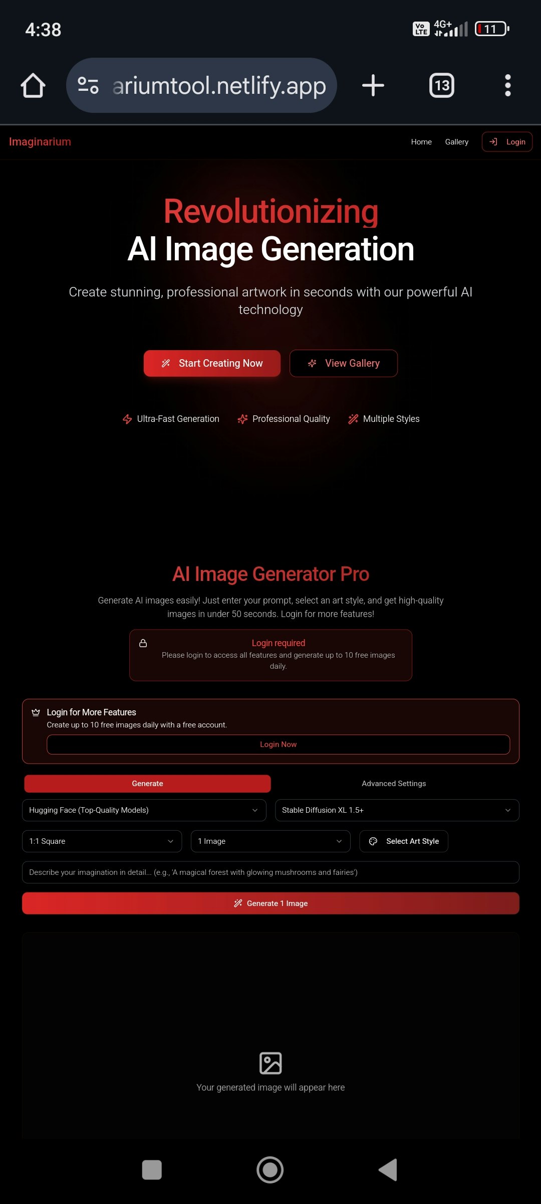 Imaginarium Tool text to Image generator gallery image