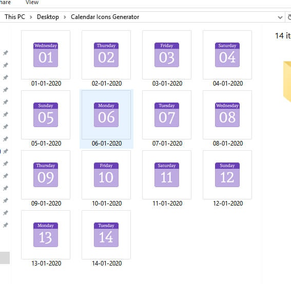 Calendar Icons Generator gallery image