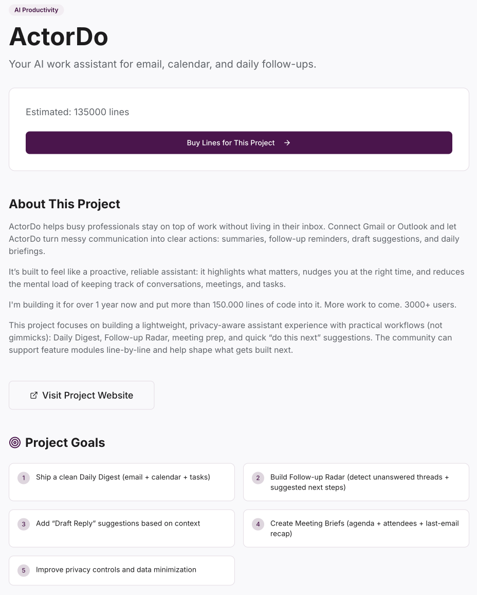 One Million Lines of Code - Screenshot 4 showing product features and functionality