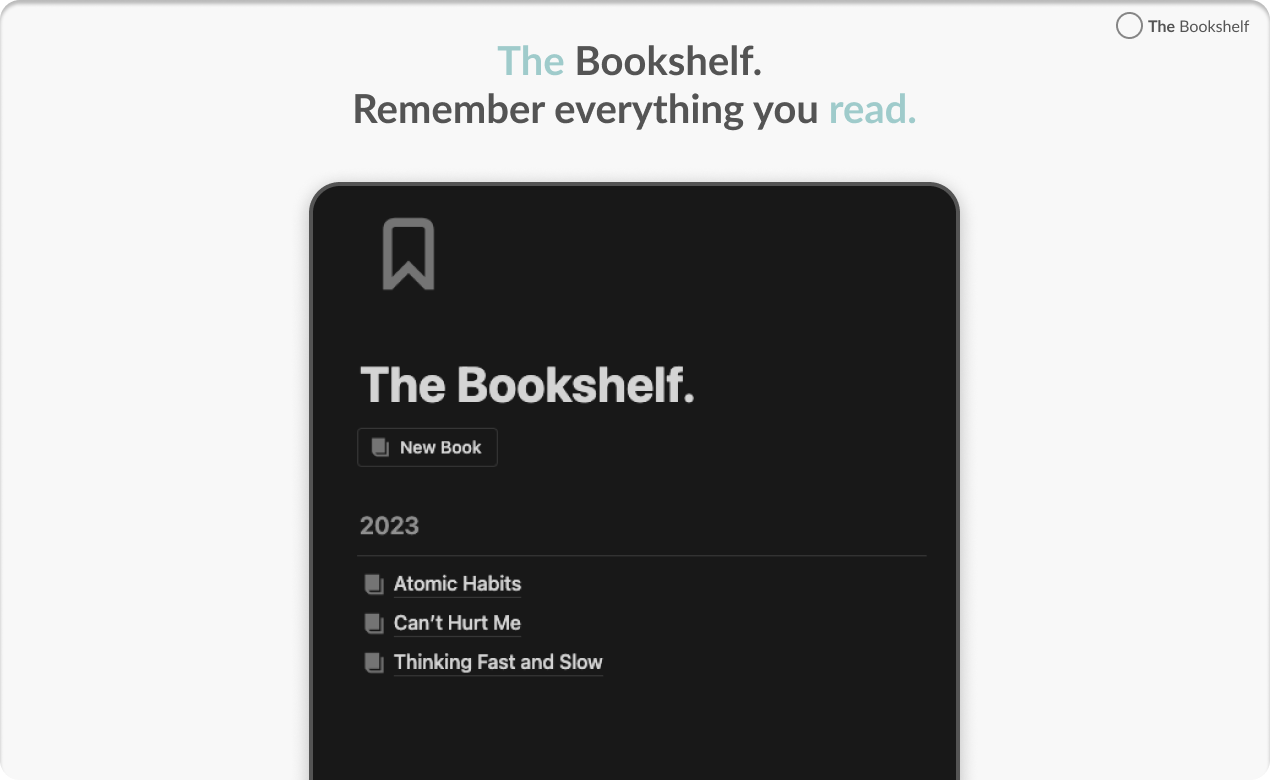 Mídia 1 de A estante de livros. - Uma estrutura simples para lembrar tudo que você lê