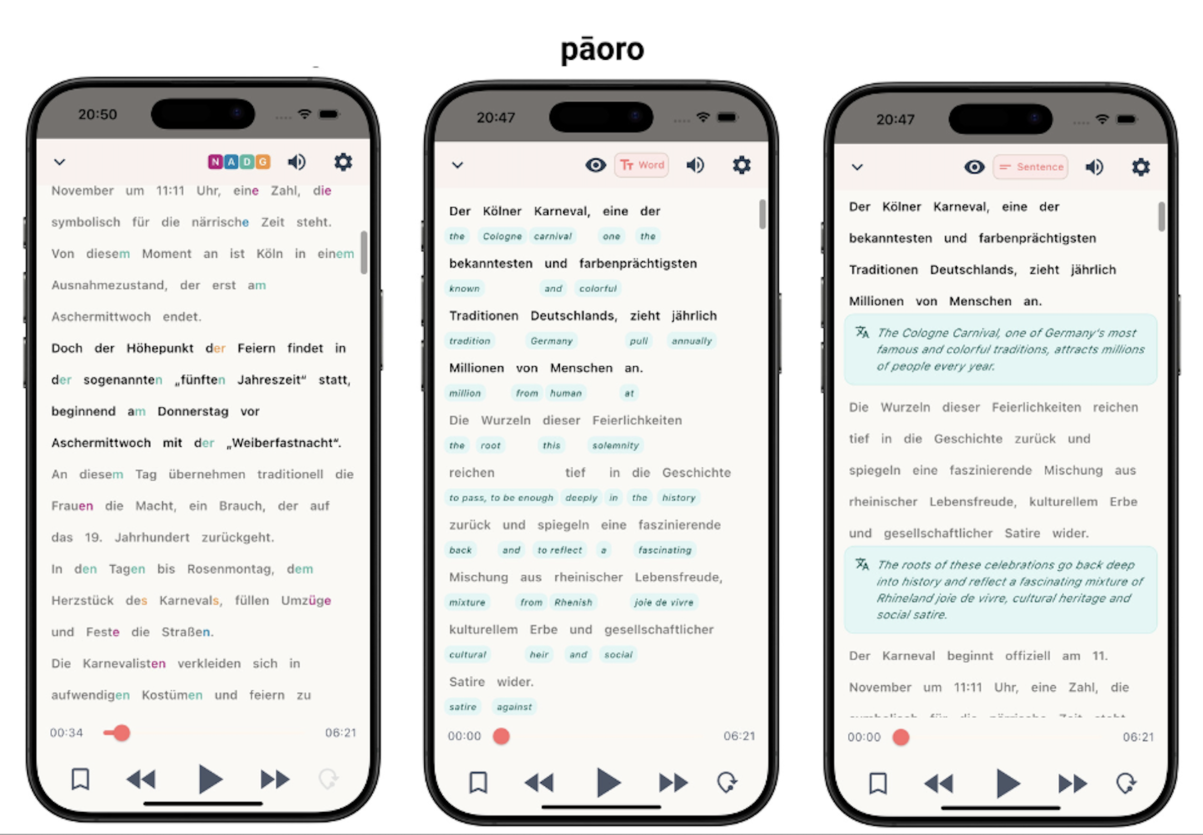 Paoro: Listen German Everyday logo