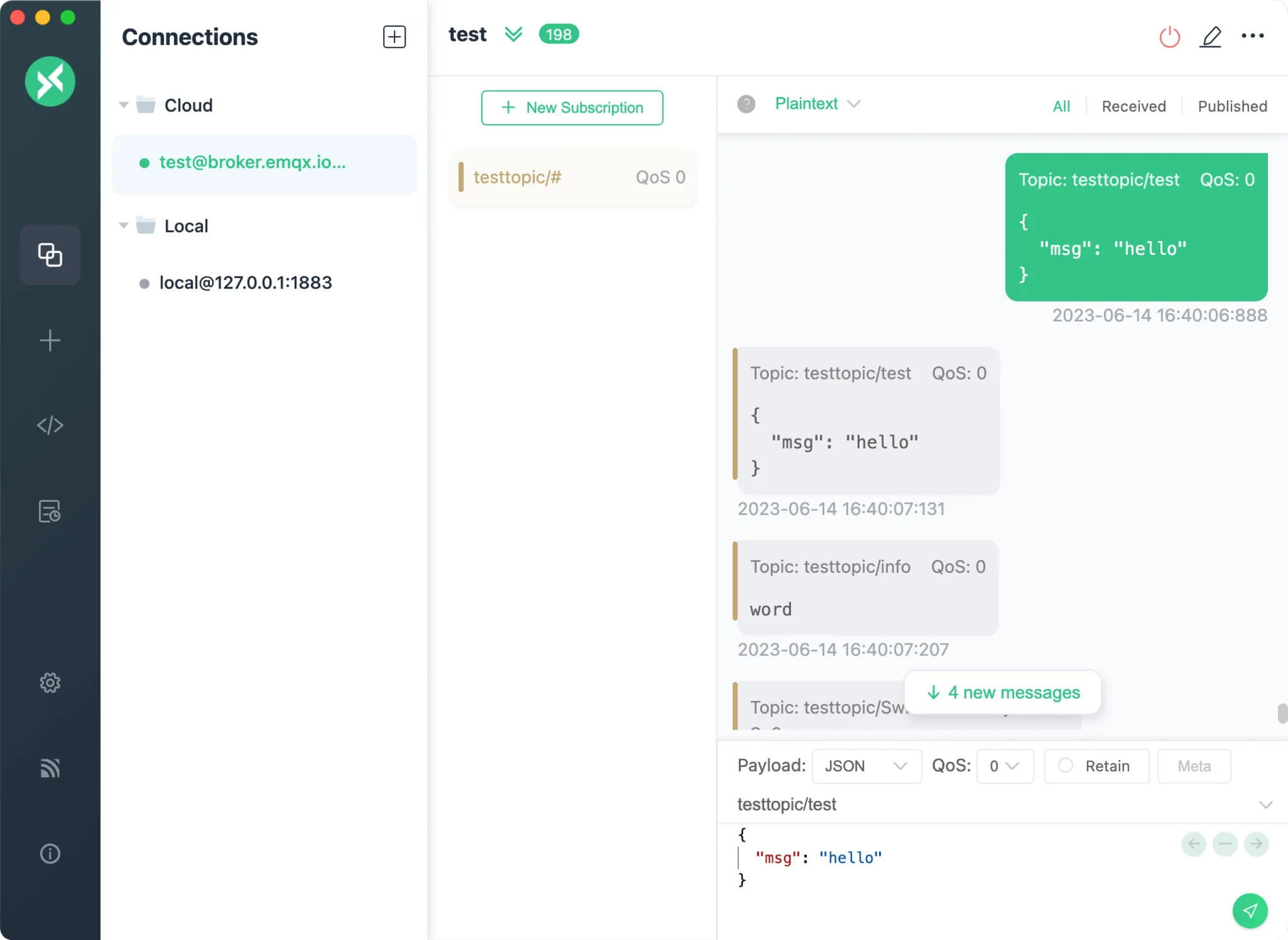 MQTTX - Main product screenshot demonstrating key features and user interface