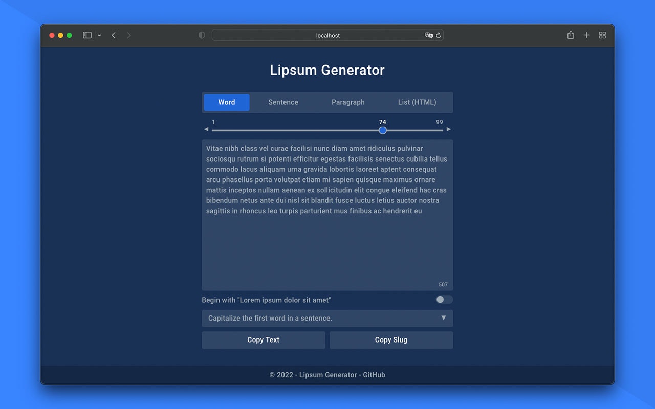 Lipsum Generator - Generate lorem ipsum dummy text in a drop of a hat
