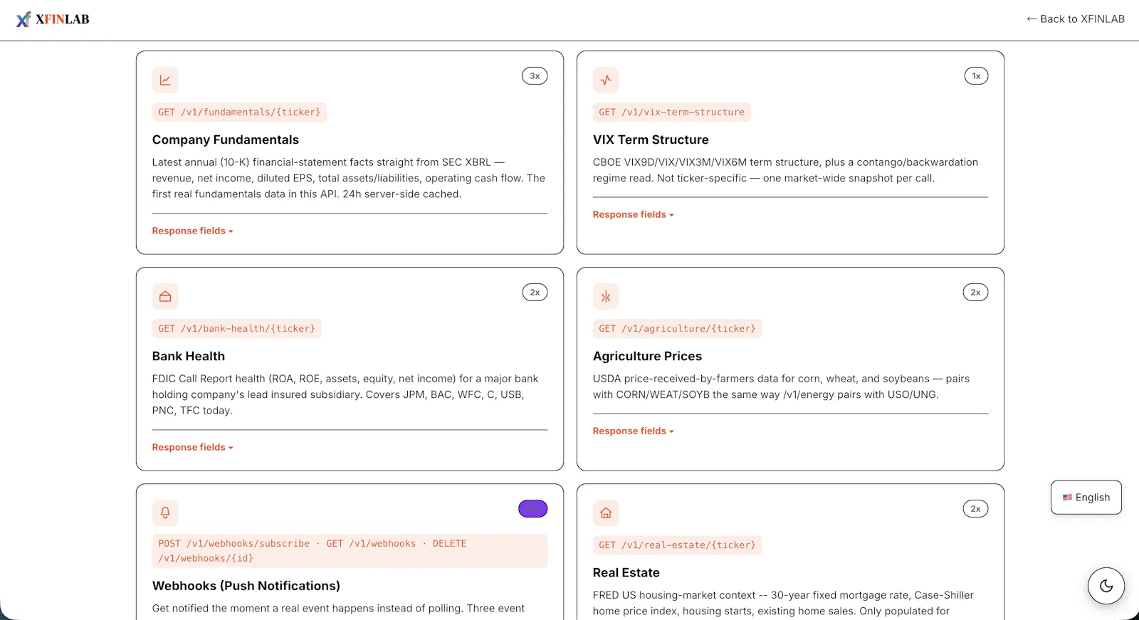 XFINLAB Intelligence API screenshot 7