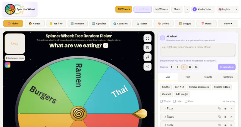 Spin The Wheel App screenshot 2