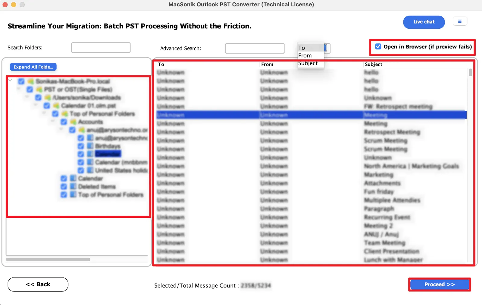 MacSonik Outlook PST Converter Tool screenshot 3