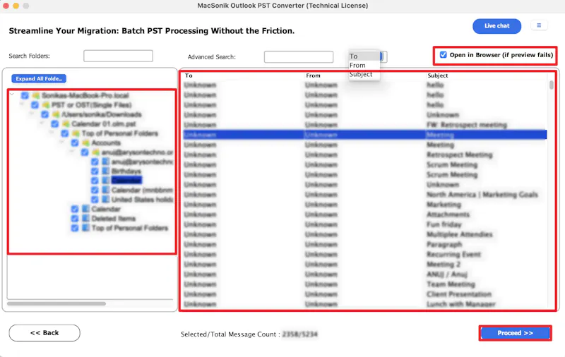 MacSonik Outlook PST Converter Tool screenshot 3