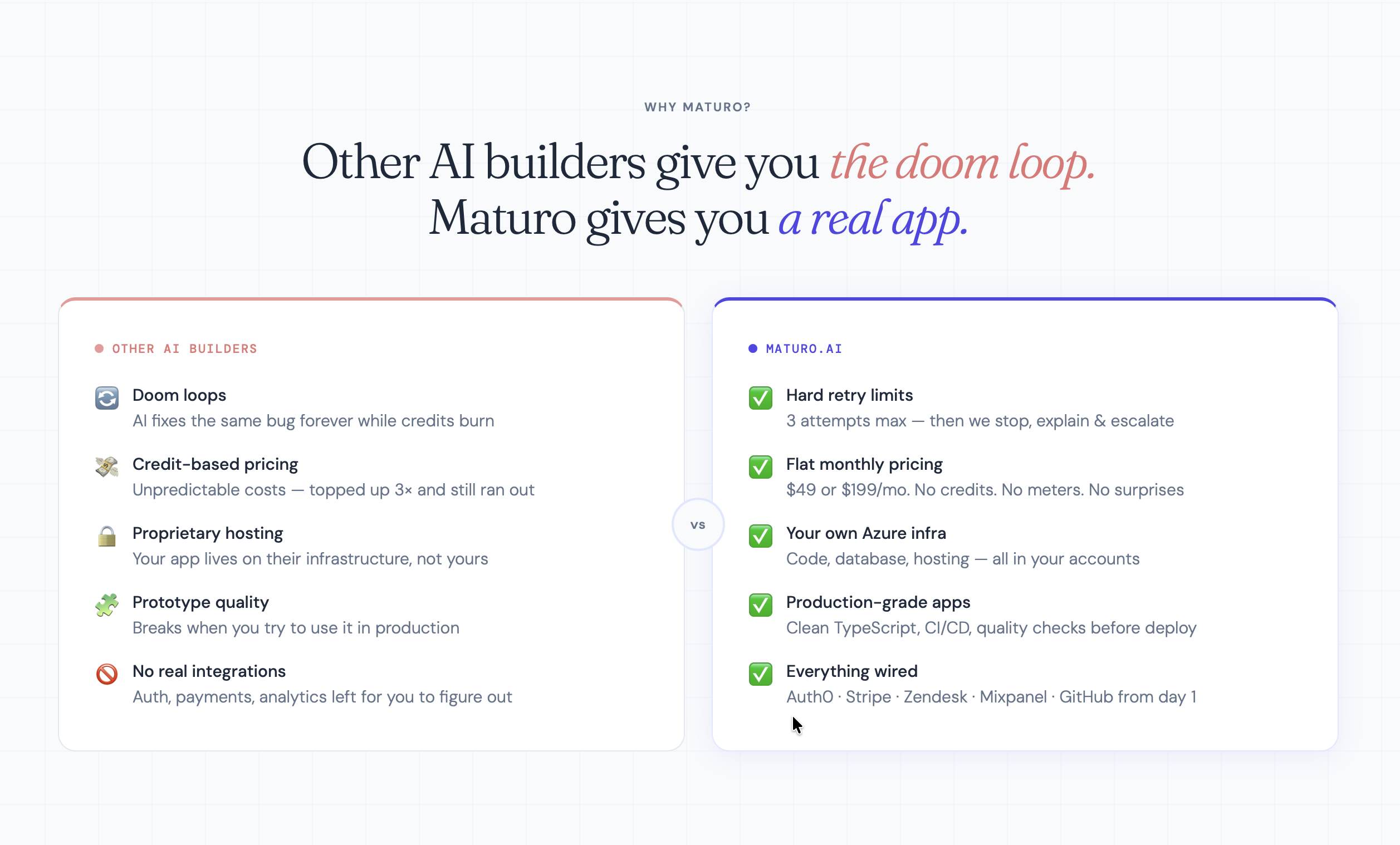 Maturo - The anti-doom-loop app builder gallery image