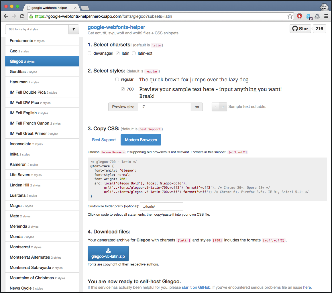 Google Webfonts Helper gallery image