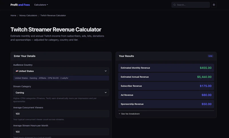 Profit and Fees screenshot 3