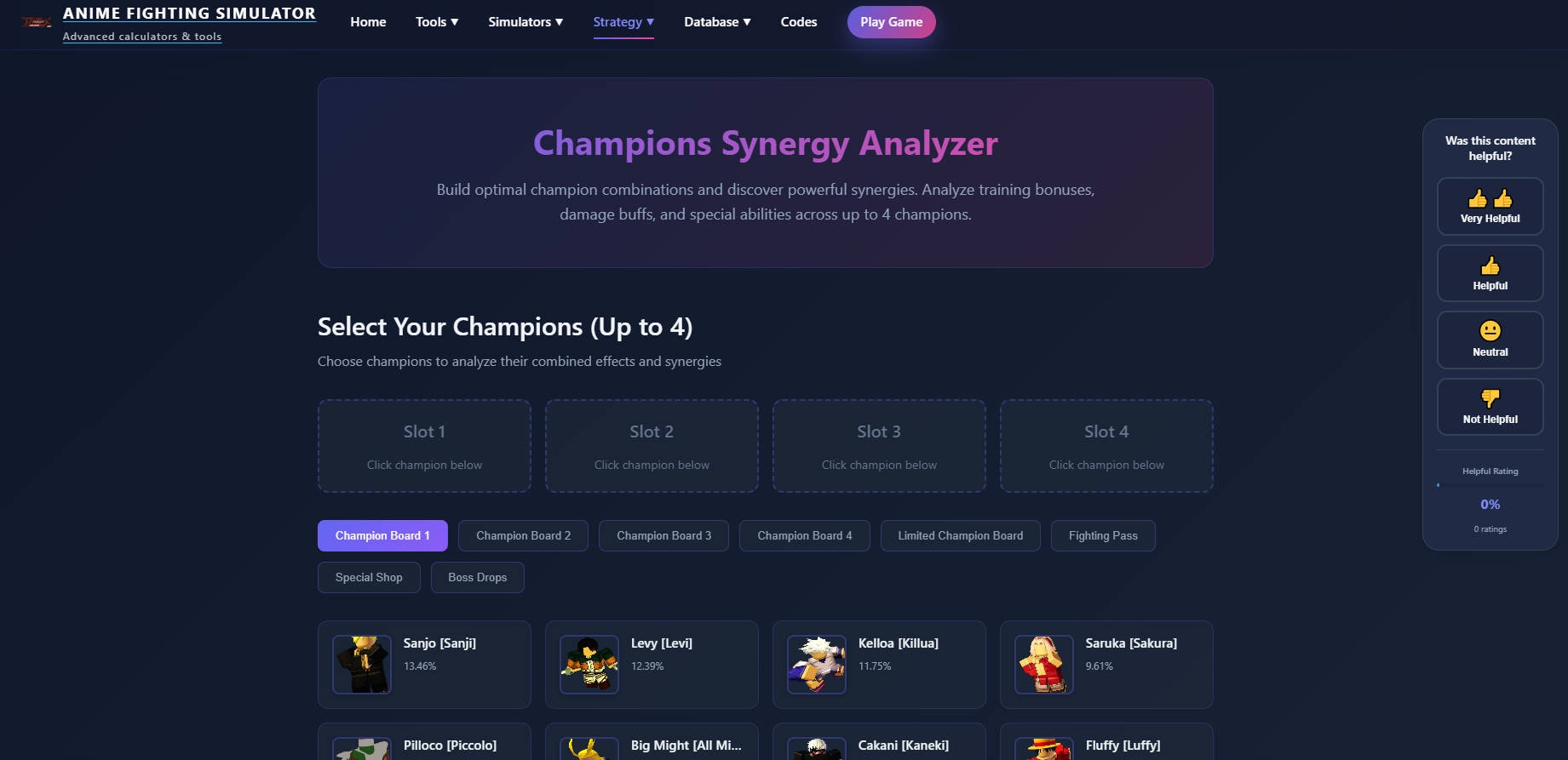 Anime Fighting Simulator Calculator - Screenshot 3 showing product features and functionality