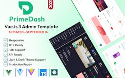 PrimeDash - VueJs3 and Vuetify template media 1