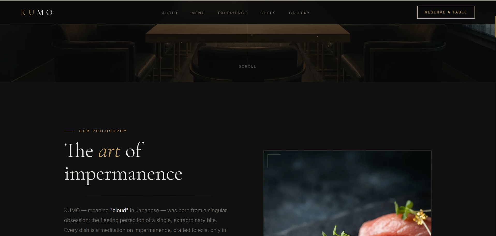 Kumo Restaurant Website Template gallery image