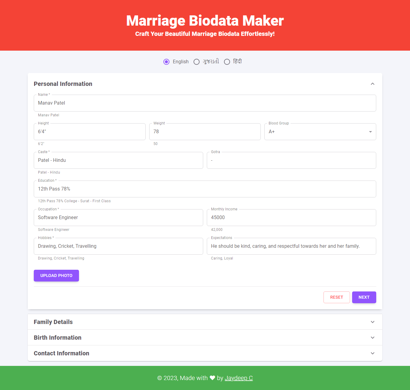 Fabricante de biodatas de casamento media 2