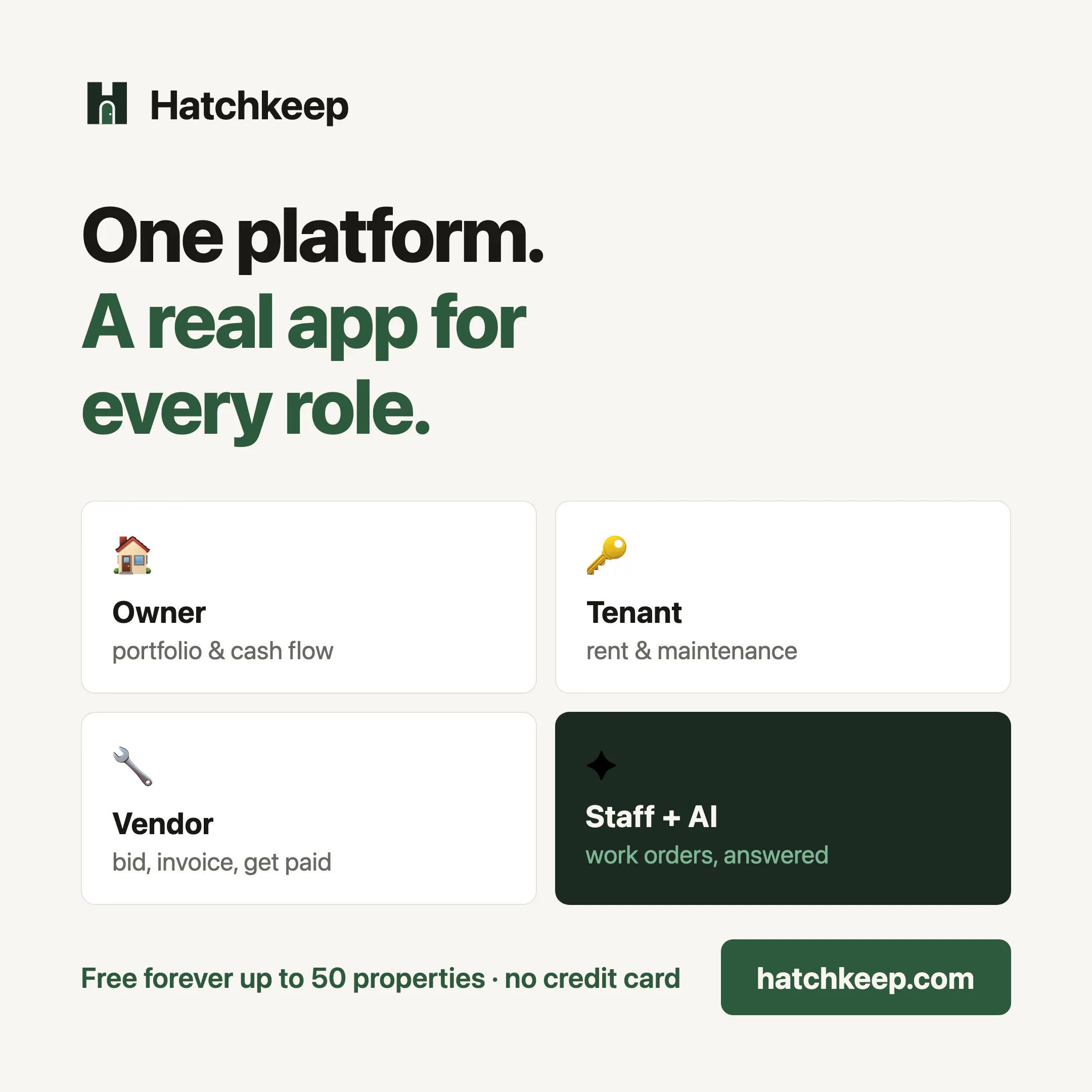 Hatchkeep — Free Property Management  gallery image