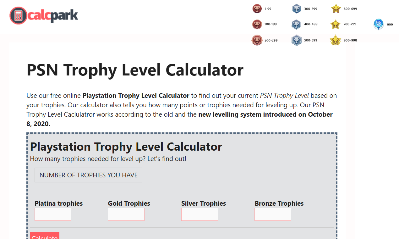 CalcPark online calculators gallery image