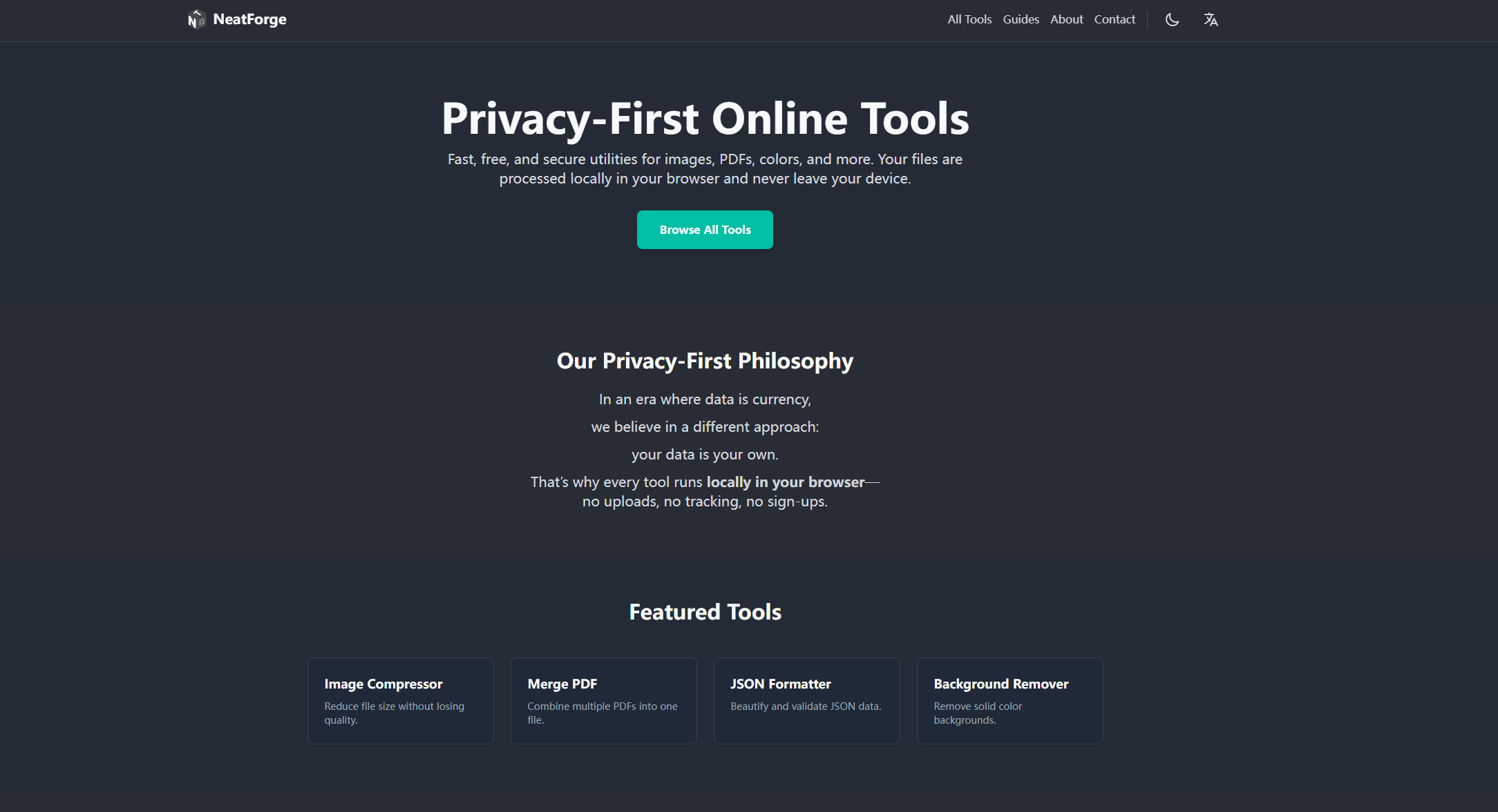 NeatForge - Main product screenshot demonstrating key features and user interface
