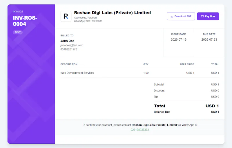 PayTrack CRM - Invoicing Payment System screenshot 4