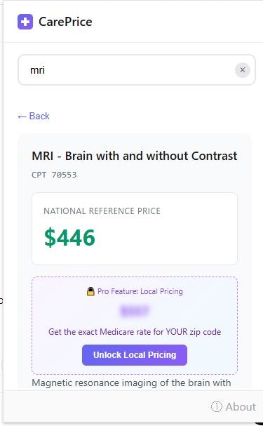CarePrice - Screenshot 3 showing product features and functionality
