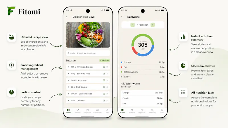 Fitomi - Recipes & Calories screenshot 2