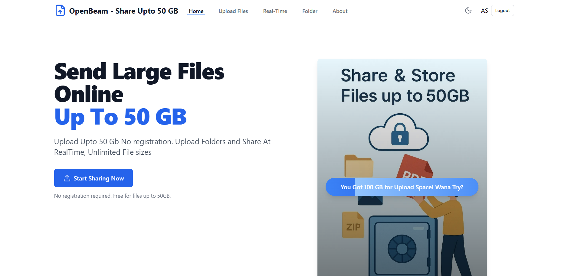 OpenBeam  - 最多免費的文件共享50GB - 免費文件共享高達50GB。立即上傳文件夾共享 media 4