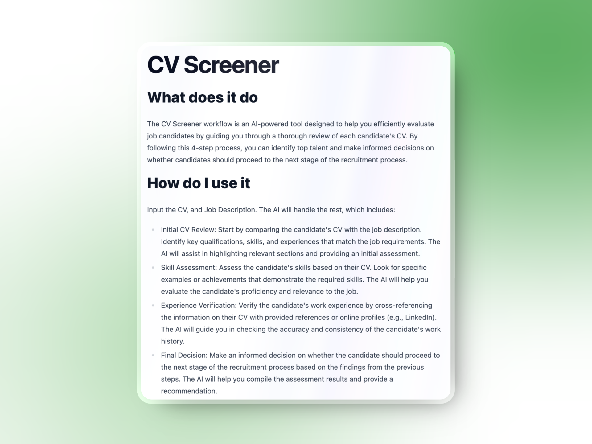 CV Screener - ACE Ihre Jobsuche mit unserem AI -CV -Rezensent Medien 2
