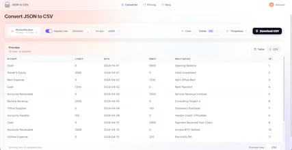 JSON to CSV gallery image