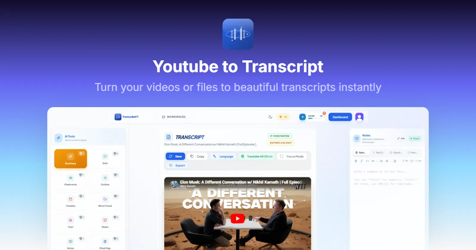 TranscribeYT screenshot 1