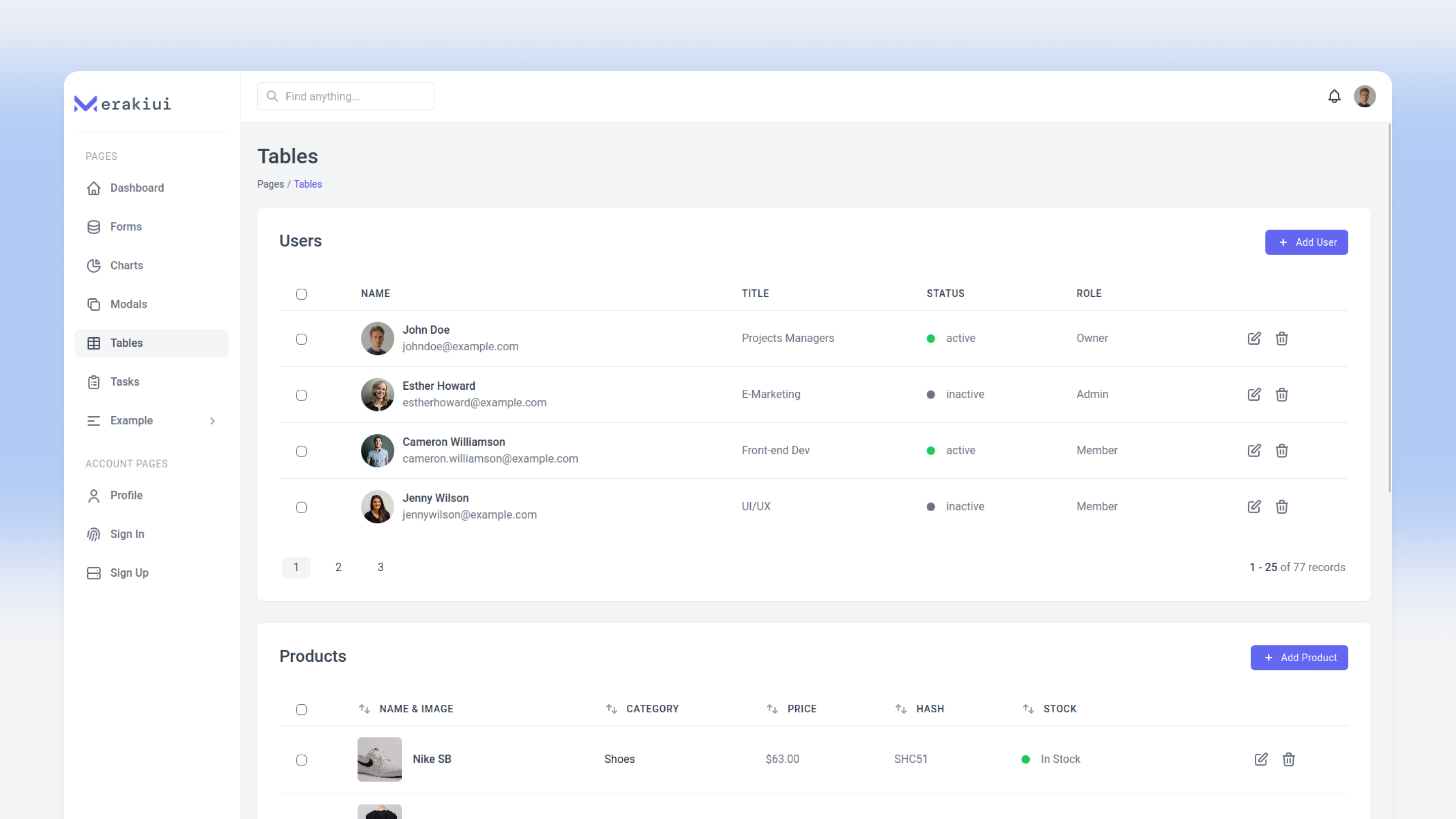Media Dashboard Meraki UI - CSS Tailwind - Templat papan pemuka yang elegan untuk projek CMS. 8