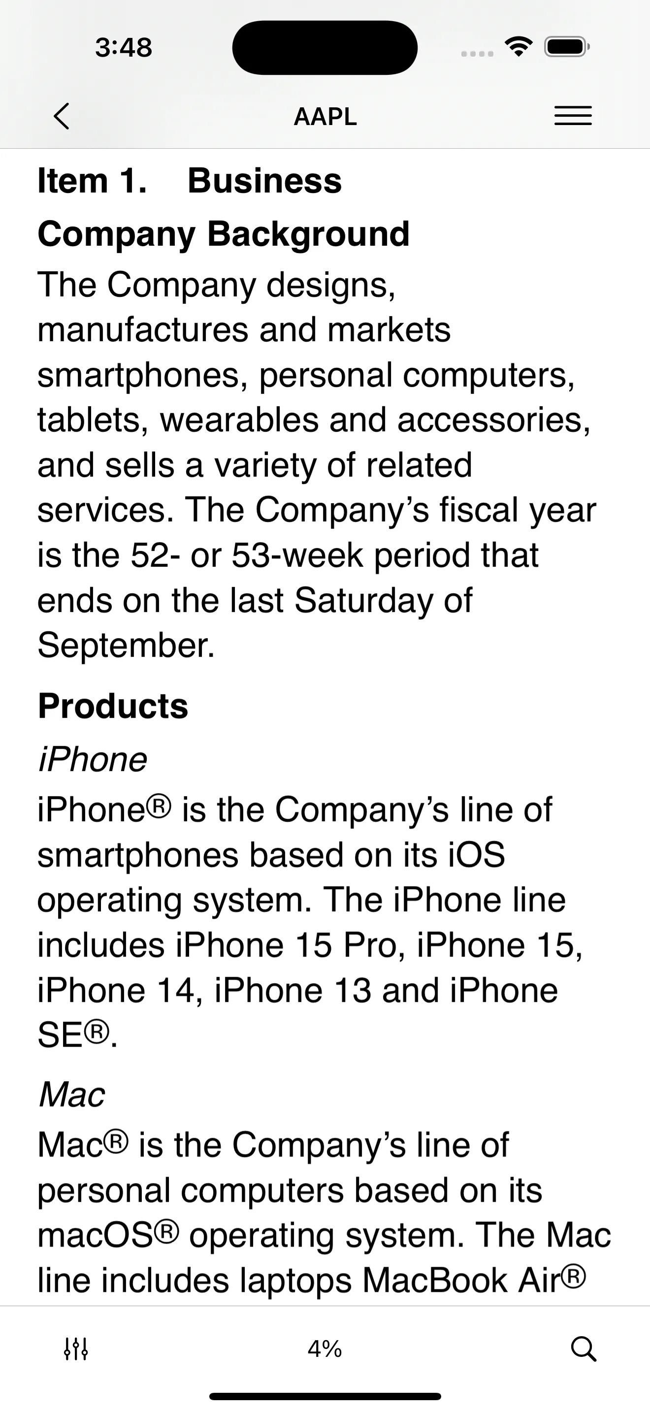 10-K Reader App gallery image