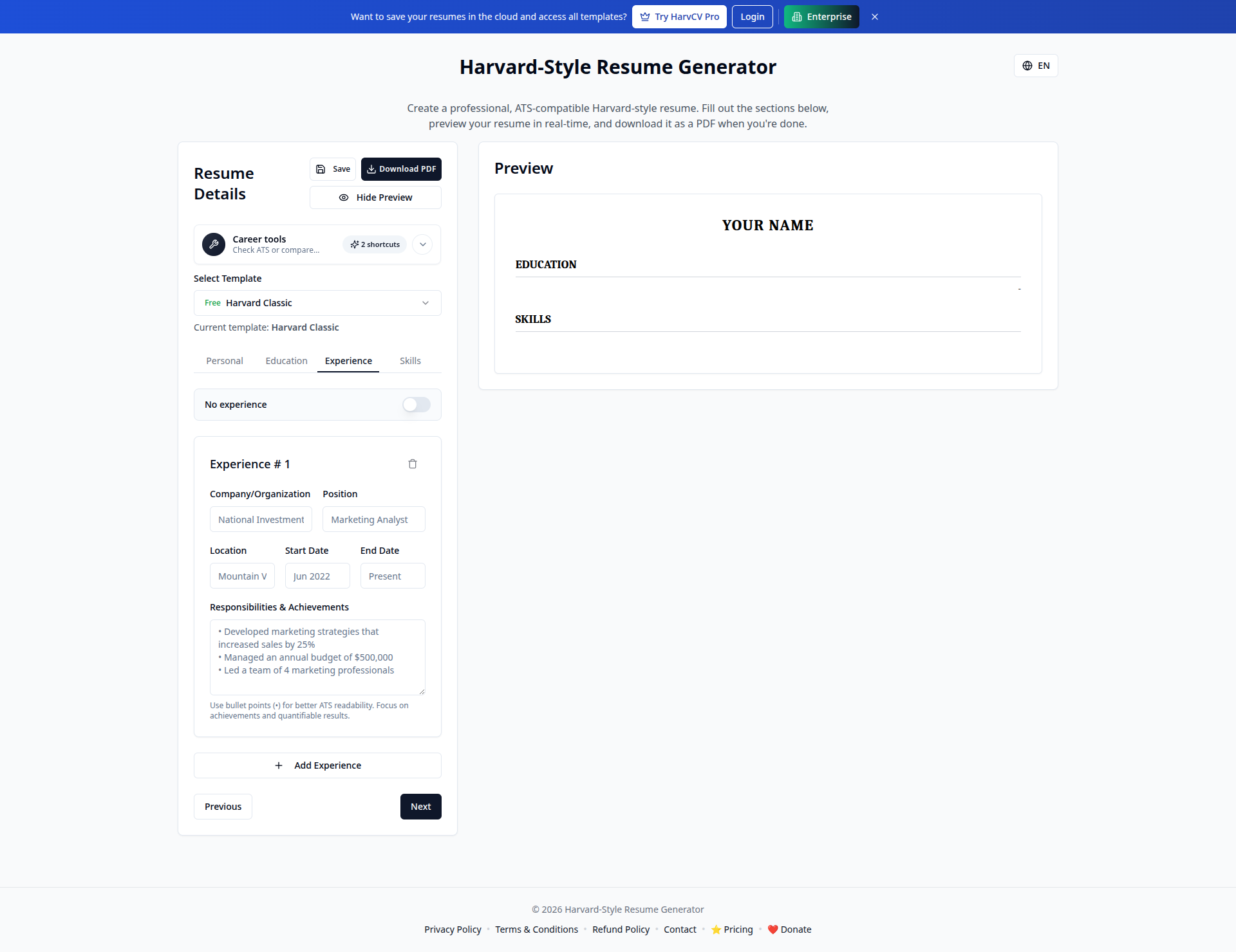 HarvCV.com gallery image
