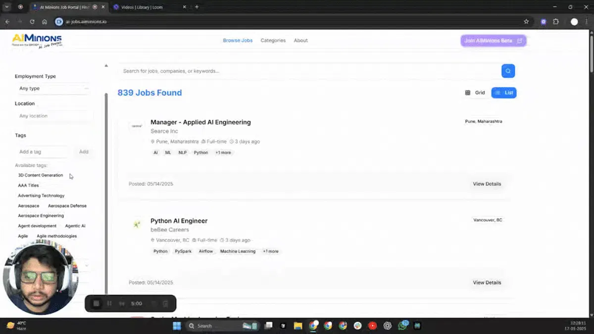 AI Jobs by AiMinions.io