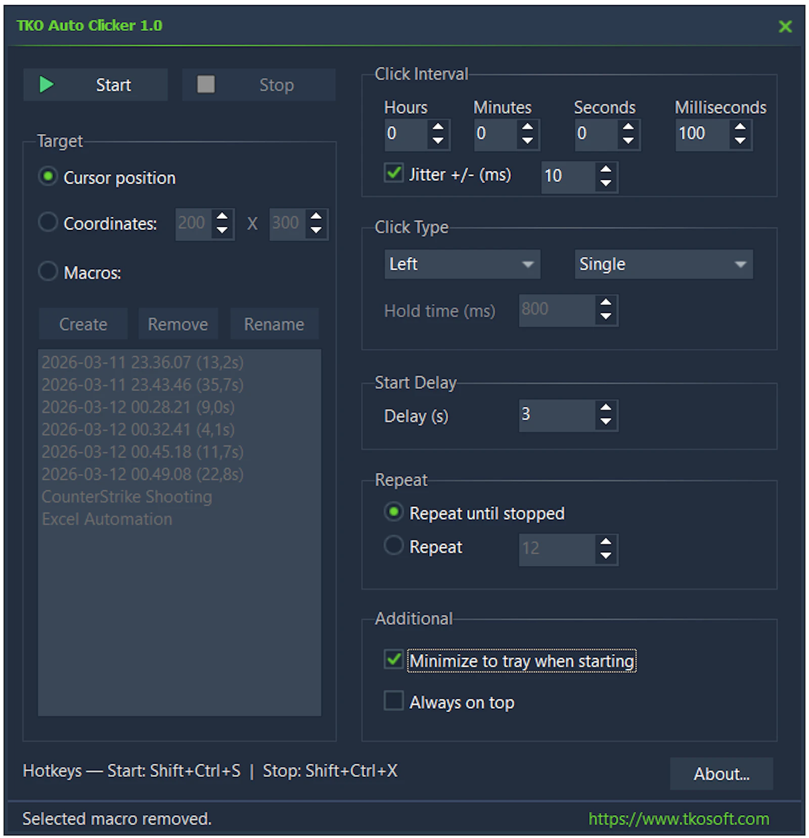 TKO Auto Clicker - Automate Mouse Clicks screenshot 2