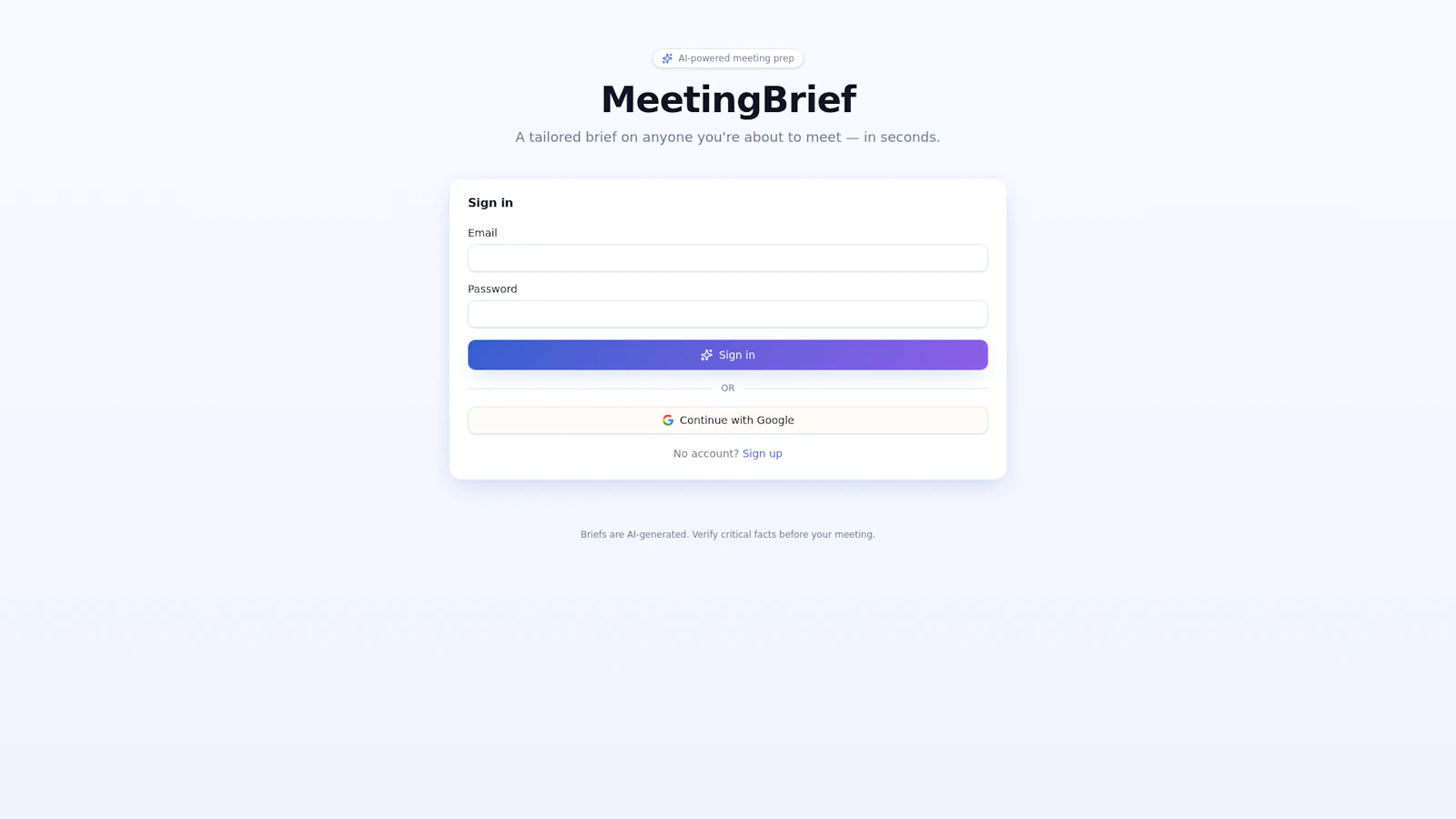 MeetingBrief screenshot 1