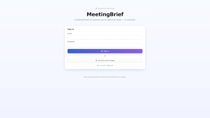 MeetingBrief screenshot 1