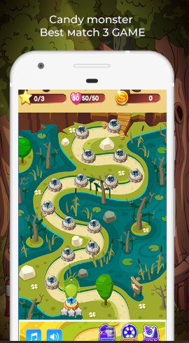 Candy monster match 3 game gallery image