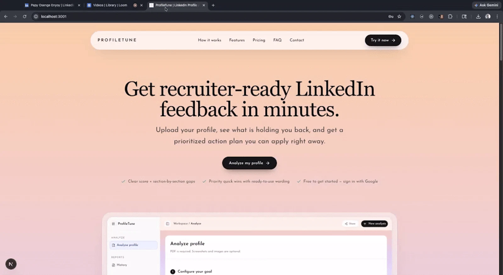 ProfileTune screenshot 1 (video preview)