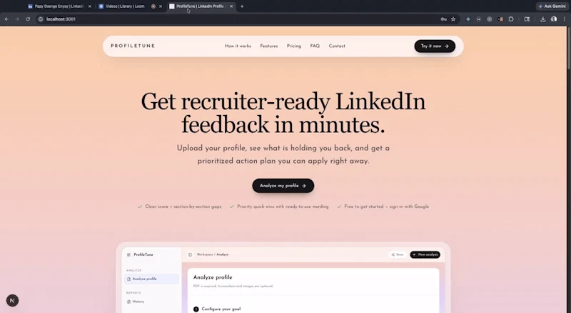 ProfileTune screenshot 1 (video preview)