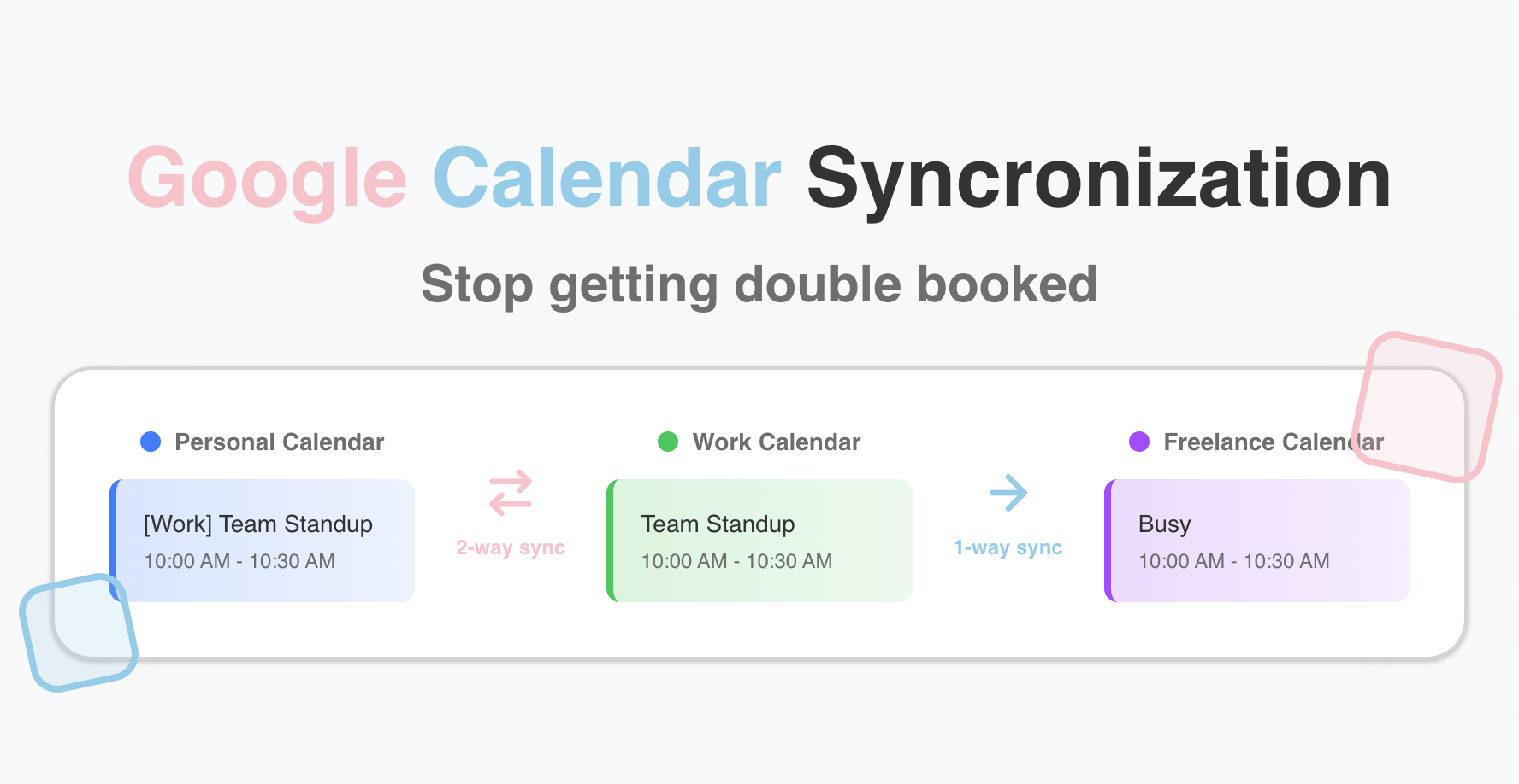 GCalSync - Main screenshot showing features and interface
