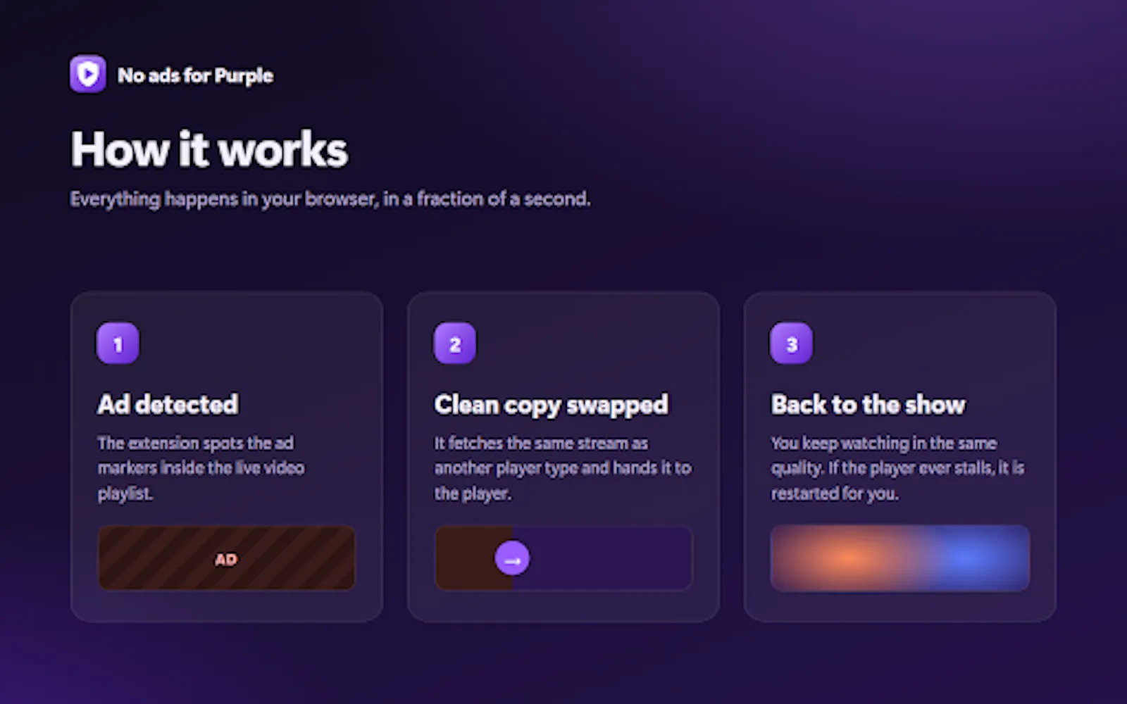 No ads for Purple screenshot 2
