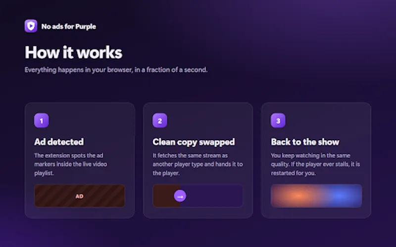 No ads for Purple screenshot 2